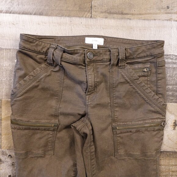 Joie Utility Cargo Skinny Pants Women’s 29 Olive Brown Zip Pocket Casual - Picture 2 of 15